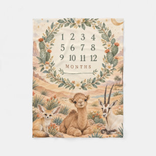 Personalized Desert Animals Baby Milestone Blanket