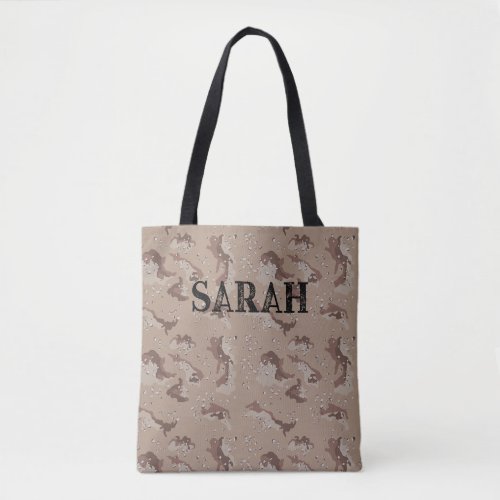 Personalized Desert Camouflage with Custom Name Tote Bag