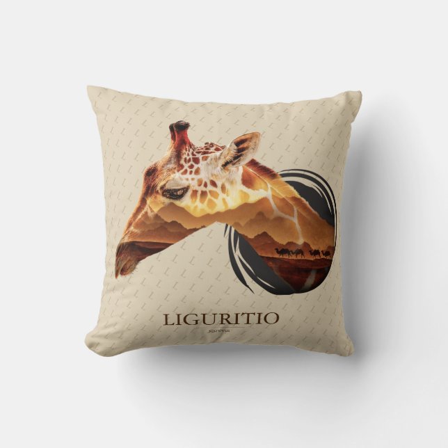 Personalized Desert Giraffe Design. Throw Pillow (Front)