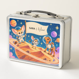 Personalized Desert Space Explorers Kids Metal Lunch Box
