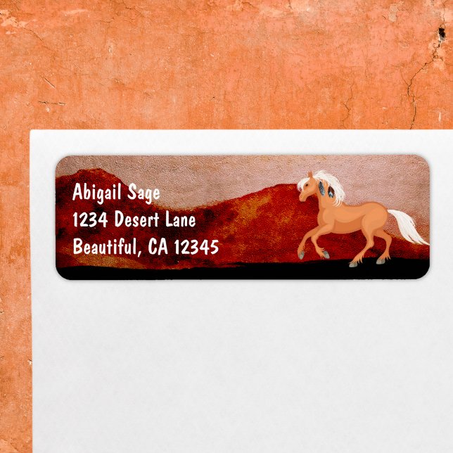 Personalized Desert Wild Mustang Horse Label (Creator Uploaded)