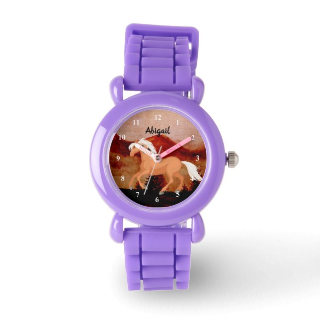 Personalized Desert Wild Mustang Horse Watch (Front)