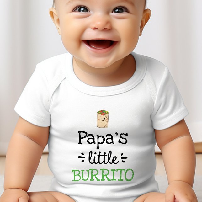 Personalized Design | [Any Text's] Little Burrito Baby Bodysuit (Papa's Little Burrito Cute Baby Bodysuit)