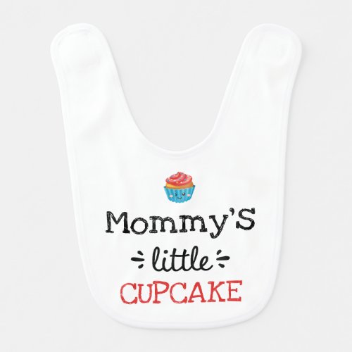 Personalized Design  Any Texts Little Cupcake Baby Bib