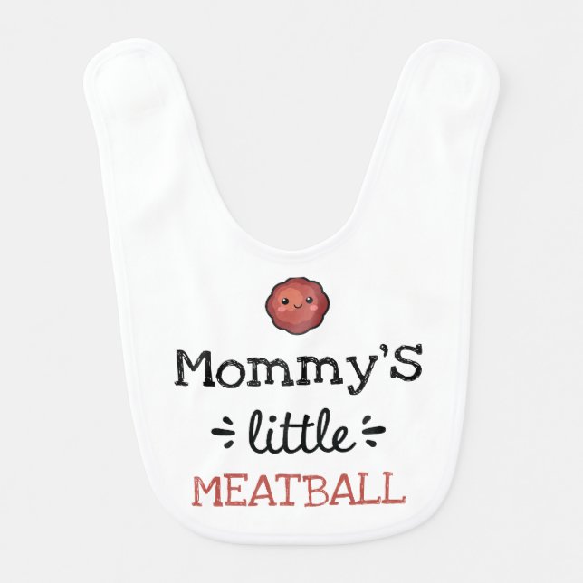 Personalized Design | [Any Text's] Little Meatball Baby Bib (Front)