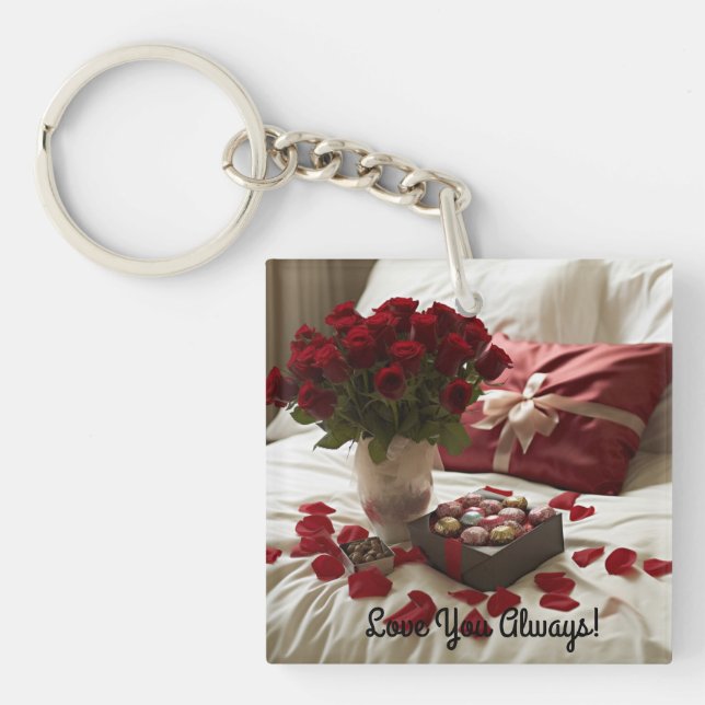 Personalized design rose keychain (Front)