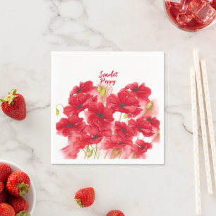Personalized Design Scarlet Poppy.  Napkins