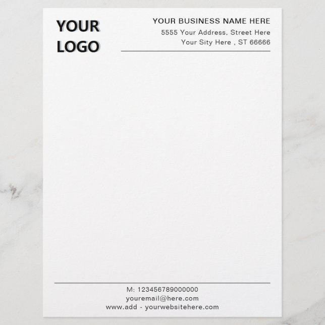 Personalized Design Your Own Business Letterhead (Front)