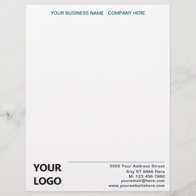 Personalized Design Your Own Business Letterhead (Front)