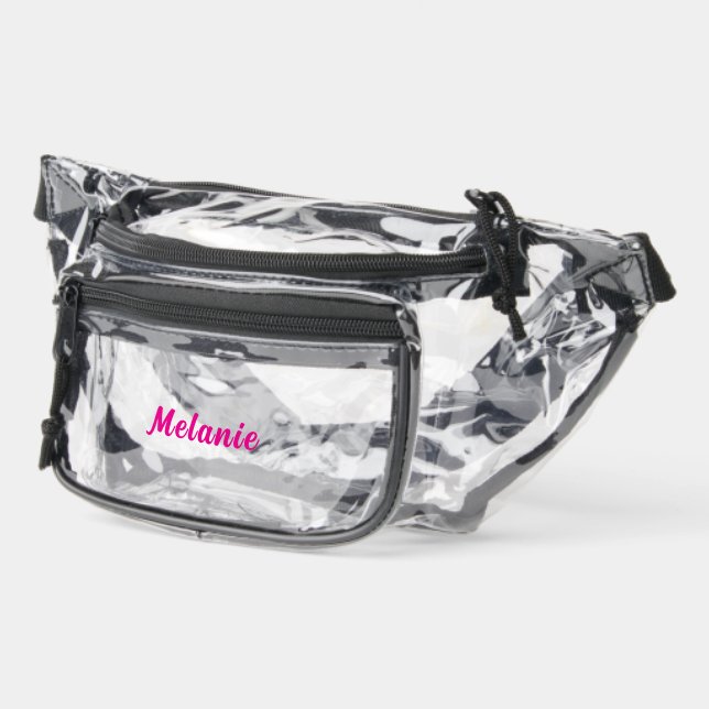 Personalized Design Your Own Custom Name Clear Fanny Pack (Left)