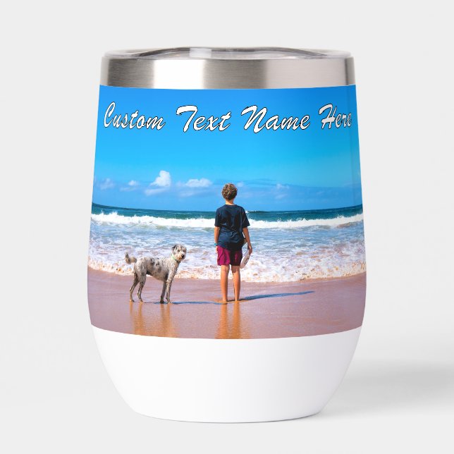 Personalized Design Your Own Custom Photo and Text Thermal Wine Tumbler (Back)