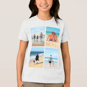 Personalized Design Your Own Custom Photo Collage Tri-Blend Shirt