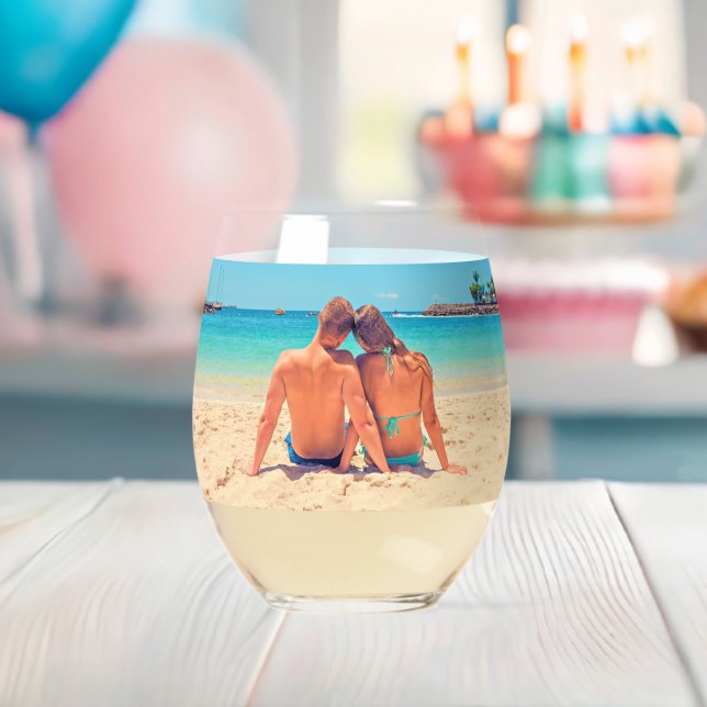 Personalized Design Your Own Custom Photo Stemless Wine Glass (Insitu (Baby Shower))