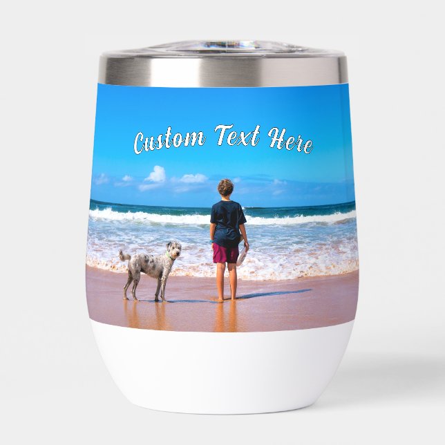 Personalized Design Your Own Custom Photo Thermal Wine Tumbler (Front)