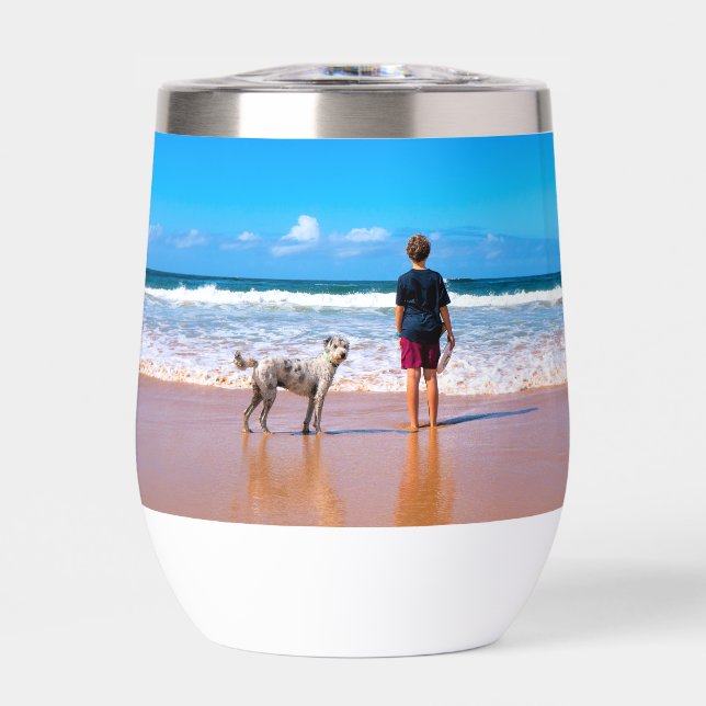 Personalized Design Your Own Custom Photo Thermal Wine Tumbler (Front)