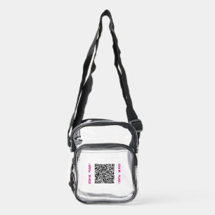 Personalized Design Your Own Custom QR Code Clear Crossbody Bag