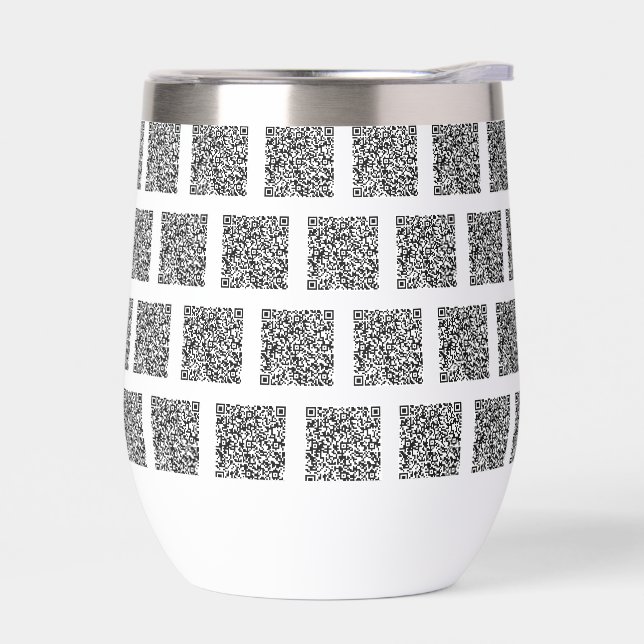 Personalized Design Your Own Custom QR Code Thermal Wine Tumbler (Left)