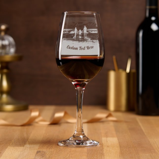 Personalized Design Your Own Custom Text and Photo Wine Glass (Party)