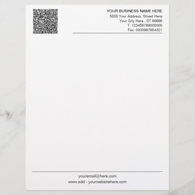 Personalized Design Your Own QR Code Letterhead (Front)