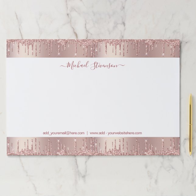 Personalized Design Your Own Rose Gold Paper Pad (Insitu)