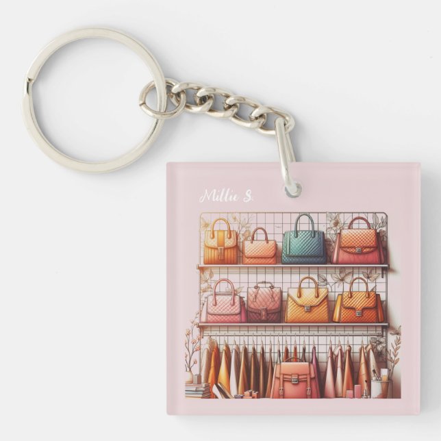 Personalized Designer Boutique Handbags Keychain (Front)