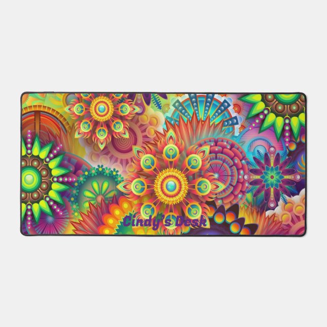 Personalized Desk Mat, Desk mat, Mandala Desk Mat, Desk Mat (Front)