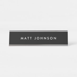 Personalized Desk Name Plate | Black White