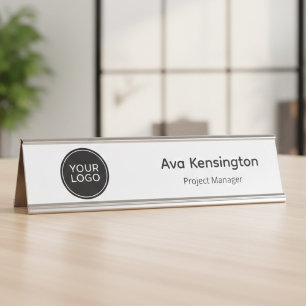 Personalized Desk Name Plate   Custom Logo Office 