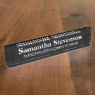 Personalized desk name plate with company title