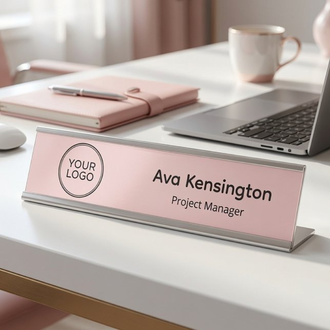 Personalized Desk Name Plate with Custom Logo  (Creator Uploaded)