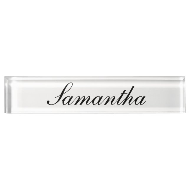 Personalized desk nameplate with elegant letters (Front)