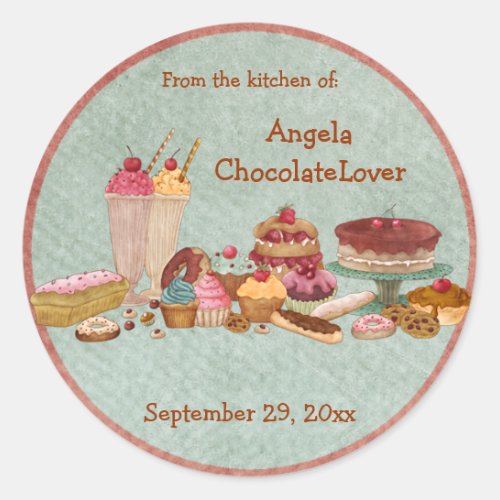 Personalized Dessert Recipe Stickers