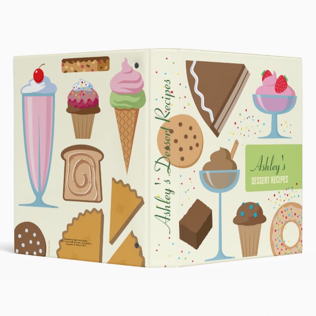 Personalized Dessert Recipes Binder (Background)