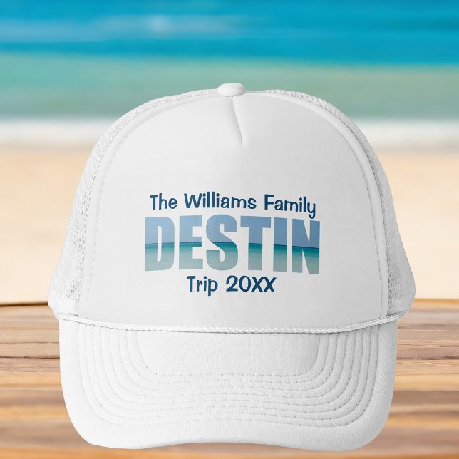 Personalized Destin Beach Trip Matching Family Trucker Hat (Creator Uploaded)