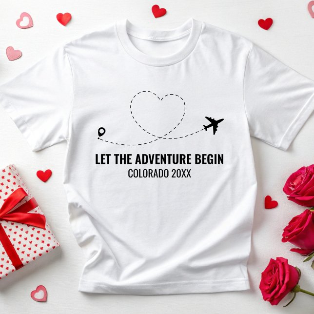 Personalized Destination Wedding Travel Elopement T-Shirt (Creator Uploaded)