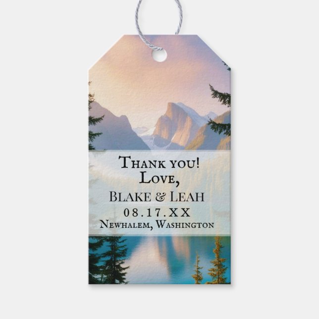 Personalized Details Photo Wedding Favor Gift Tag (Front)