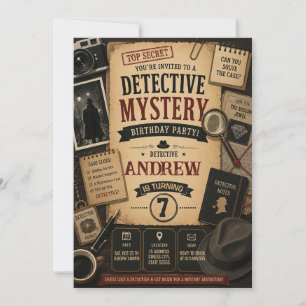 Personalized Detective Birthday Invitation