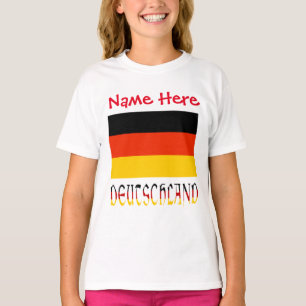 Personalized Deutschland Flag Heritage Girls' T-Shirt