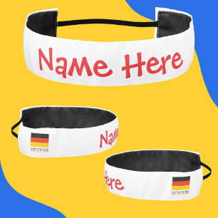 Personalized Deutschland Flag Heritage Sports Athletic Headband