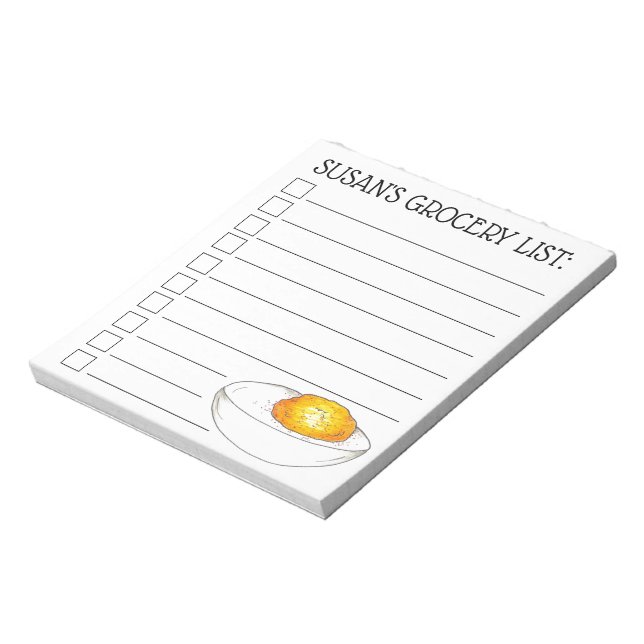 Personalized Deviled Stuffed Egg Grocery List Notepad (Rotated)