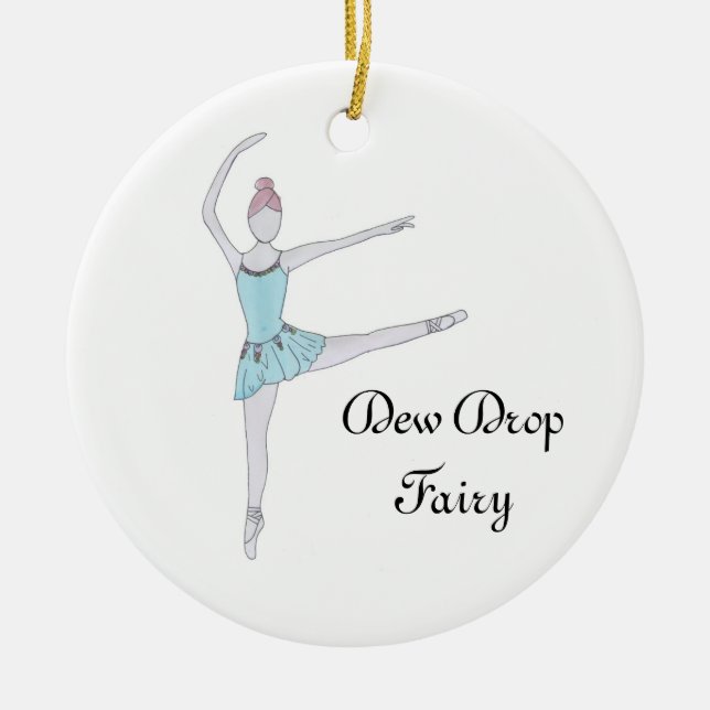 Personalized Dew Drop Fairy Keepsake Nutcracker  Ceramic Ornament (Front)
