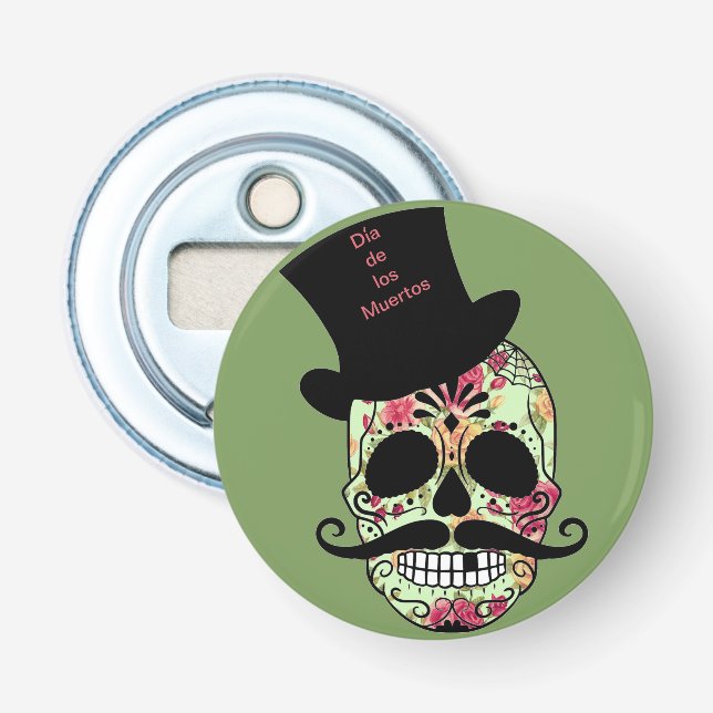 Personalized Dia de los Muertos Bottle Opener (Front)