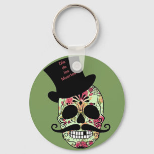 Personalized Dia de los Muertos Keychain
