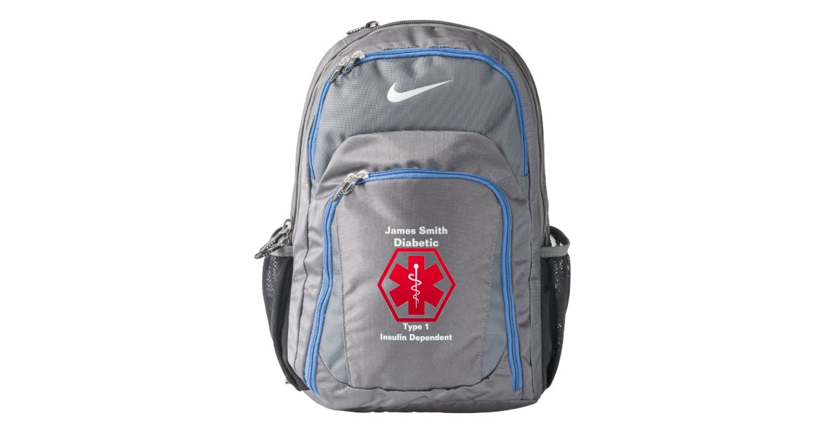 Personalized Diabetes Medical Alert Nike Backpack Zazzle Diabetes Medical Alert Nike Backpack