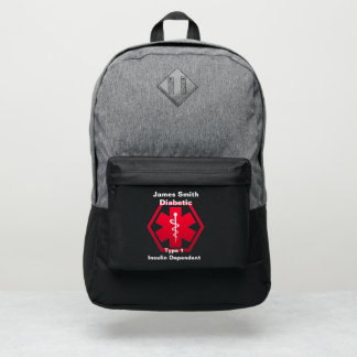Personalized Diabetes Medical Alert Port Authority® Backpack