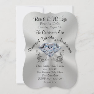 Personalized Diamond 60th Anniversary Invitations