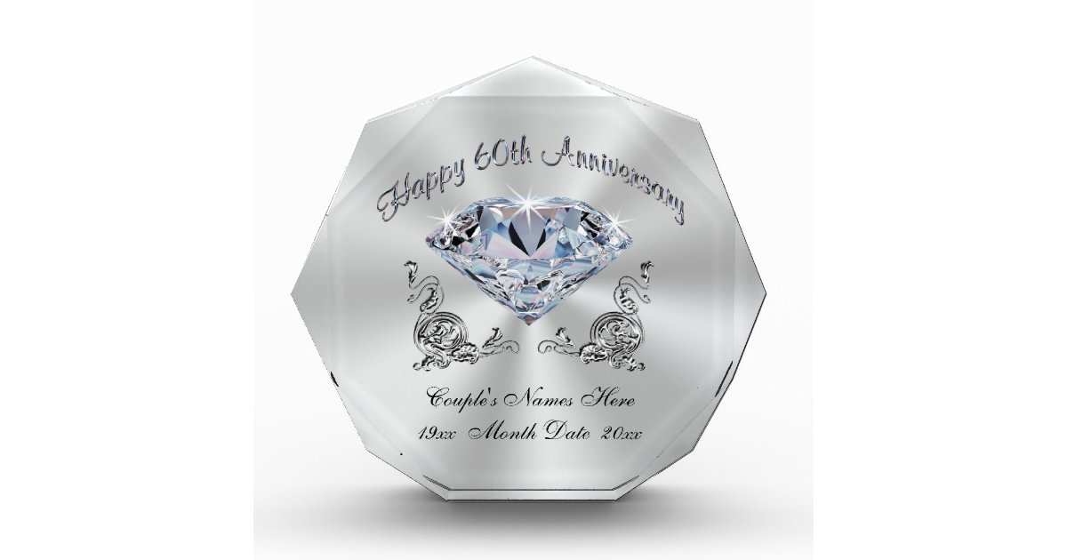 Personalized Diamond Anniversary Gift Ideas, 60th | Zazzle