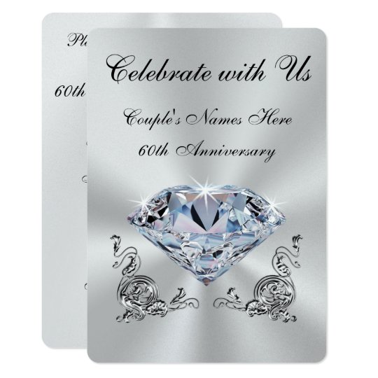 Personalized Diamond Anniversary Invitations Zazzle Com