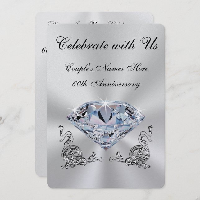 Personalized Diamond Anniversary Invitations (Front/Back)