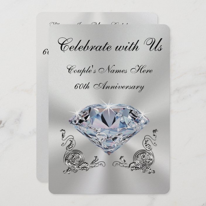 Personalized Diamond Anniversary Invitations | Zazzle.com